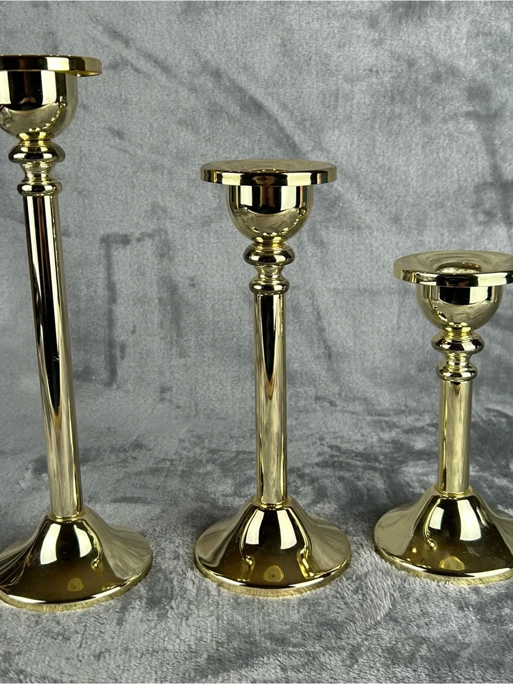 Godinger Silver Company Brass Gold‎ Tone Candlestick Set Of 3 Trio Candle Holder